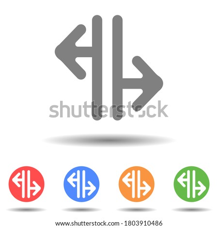 Arrows pointing outside icon vector logo with isolated background