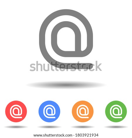 At sign icon vector logo with isolated background
