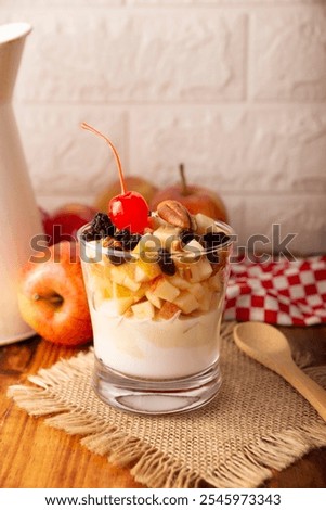 Similar – Image, Stock Photo Served apple salad with pecan