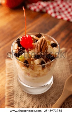 Similar – Image, Stock Photo Served apple salad with pecan