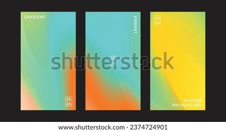 3 Set of Elegant abstract fluids background vector template with vibrant color transitions. Perfect for modern designs and presentations. Versatile background for digital art and promotional materials