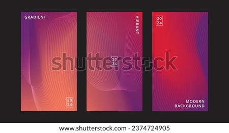 3 Set of Elegant abstract fluids background vector template with vibrant color transitions. Perfect for modern designs and presentations. Versatile background for digital art and promotional materials