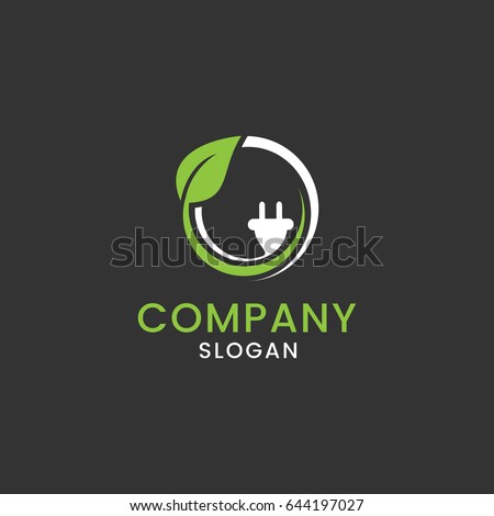 Eco fuel sign branding identity, corporate vector logo design template, isolated on a black background.