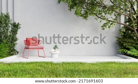 Similar – Image, Stock Photo An empty balcony and a closed shutter above it, plus a railing that no longer protects anyone