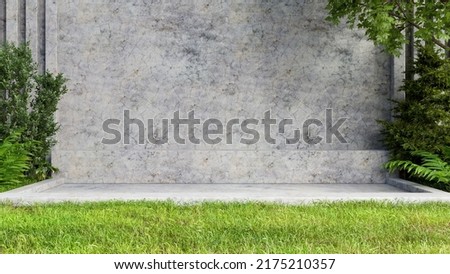 Similar – Image, Stock Photo An empty balcony and a closed shutter above it, plus a railing that no longer protects anyone