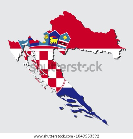 Croatia Map Flag