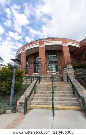 BOONE, NC, USA - SEPTEMBER 18: University Bookstore, part of Plemmons Student Union at Appalachian State University on September 18, 2014 in Boone, NC, USA