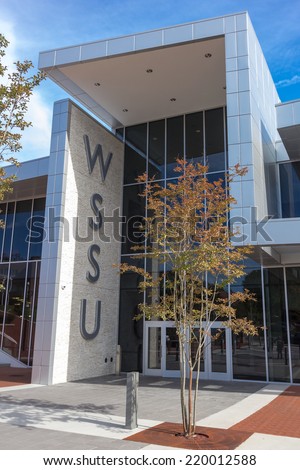 WINSTON-SALEM, NC, USA - SEPTEMBER 27: Donald Julian Reeves Student Activities Center, built in 2013, at Winston-Salem State University on September 27, 2014 in Winston-Salem, NC, USA