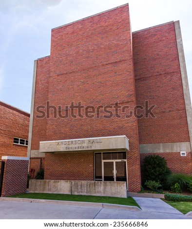 OXFORD, MS, USA - JUNE 14:Anderson Hall, built in 1970 and part of the School of Engineering, at Ole Miss (the University of Mississippi) on June 14, 2013 in Oxford, MS, USA