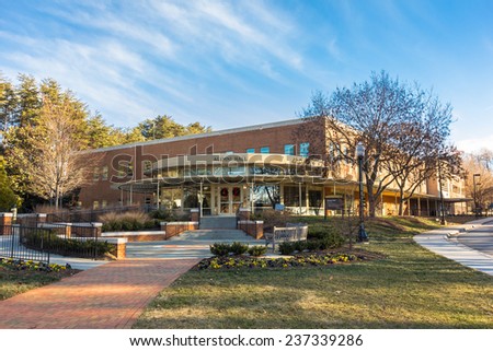 WINSTON-SALEM, NC, USA - DECEMBER 12: Alumni Hall, built in 2012, at Wake Forest University on December 12, 2014 in Winston-Salem, NC, USA