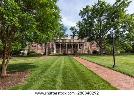 CHAPEL HILL, NC, USA - MAY 19: Alderman Residence Hall, built in 1937, at the University of North Carolina at Chapel Hill in Chapel Hill, North Carolina, on May 19, 2015 in Chapel Hill, NC, USA.