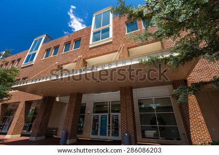 CHAPEL HILL, NC, USA - JUNE 6: Graham Student Union, built in 1968, at the University of North Carolina at Chapel Hill in Chapel Hill, North Carolina, on June 6, 2015 in Chapel Hill, NC, USA.