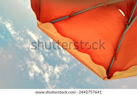 Image, Stock Photo orange parasol with blue sky