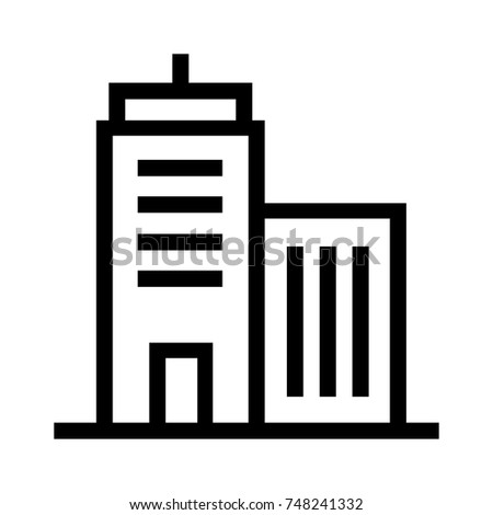 Office building line vector. A group of apartment units icon. Residential flat real estate property linear icon. Pixel perfect EPS file.
