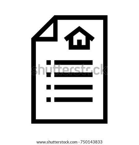 Real estate property checklist line vector icon. Simple sign of rental contract document with bullet points. To do list symbol at home. Pixel perfect EPS illustration.
