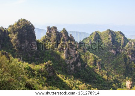 Horizontal landscape view of the mountain in Tien mansan