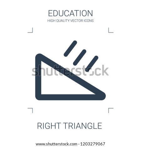 right triangle icon. high quality filled right triangle icon on white background. from education collection flat trendy vector right triangle symbol. use for web and mobile