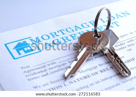 Delivery of the mortgage contract for a new house and keys