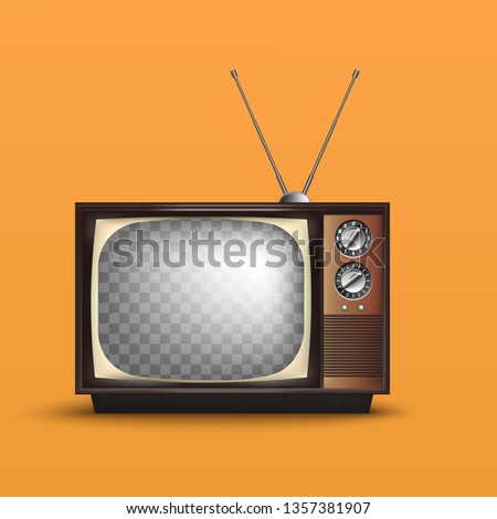 Realistic TV Retro style.80's style.with blank screen.vector illustraion