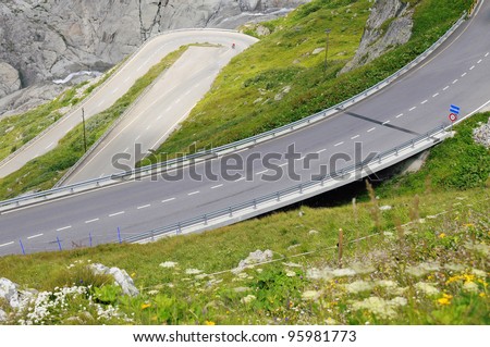 Alpine winding road