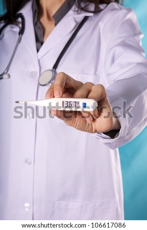 female doctor with white coat care for you