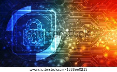 Cyber Security and safety information, personal data concept. Digital Padlocks on abstract technology background, Technology security concept. Modern safety digital background. Protection system