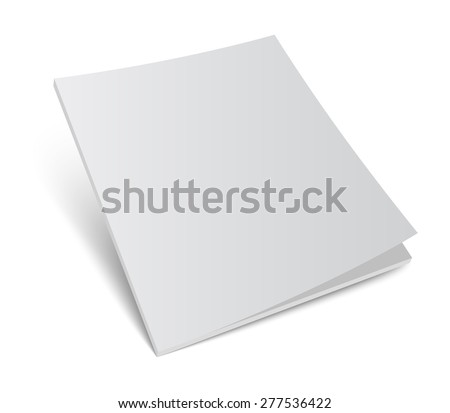 3D blank magazine or brochure cover mockup. Realistic vector illustration for your design.