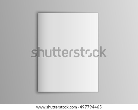 Blank mock up vector portrait cover magazine isolated on gray.