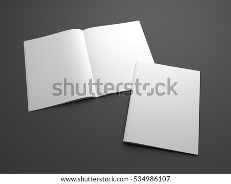 Similar – Image, Stock Photo Opened book-catalog with blank pages on yellow background