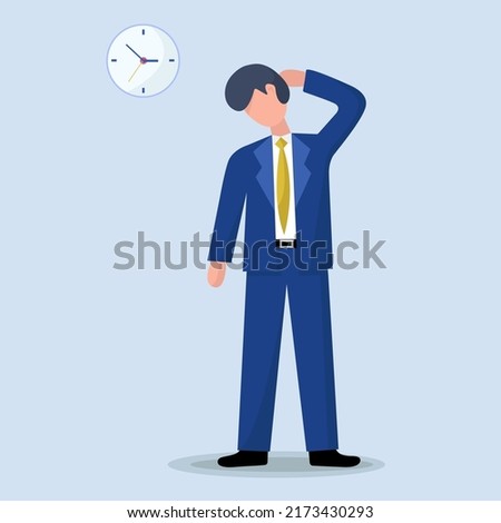 Dismissal. The man is upset about his dismissal. Vector illustration in flat style