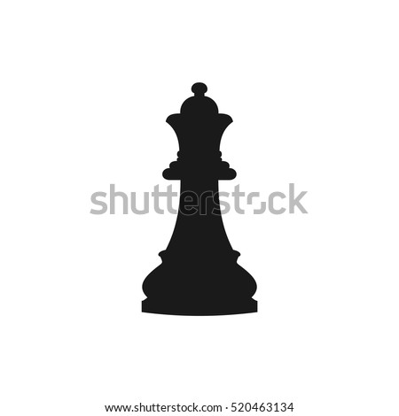 Vector illustration of chess queen icon. Black chess queen icon on white background.