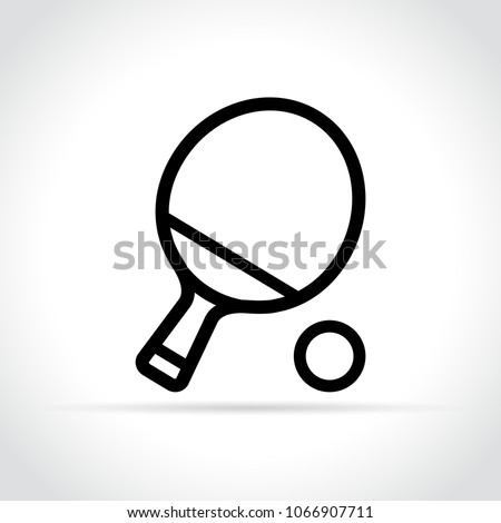 Illustration of table tennis icon on white background