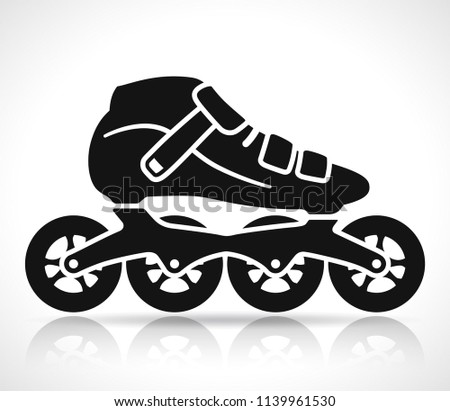 Vector roller skate icon on white background