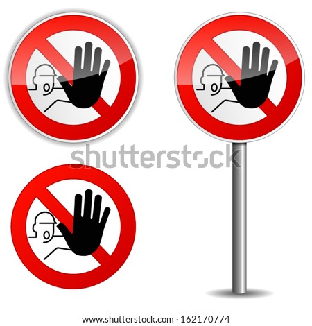 Illustration of no entry sign on white background