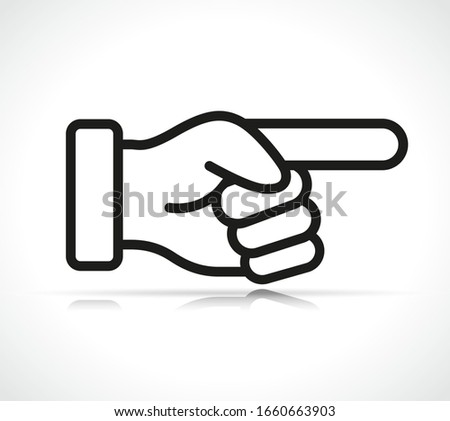 Vector finger indicating direction symbol