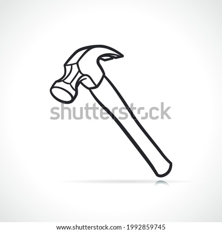claw hammer outline black design