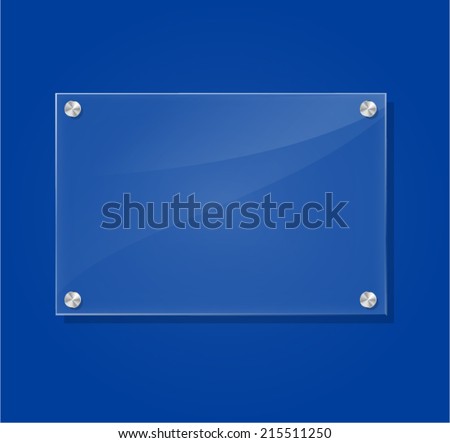 Vector illustration of transparent frame on blue background