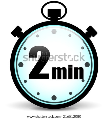Vector illustration of two minutes stopwatch icon on white background