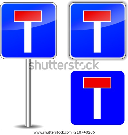 Vector illustration of no exit road sign on white background