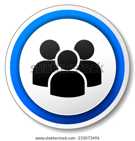 illustration of circle blue icon for peoples