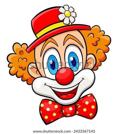 clown face cartoon isolated drawing