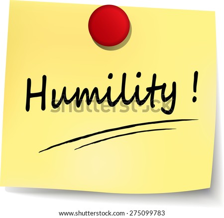 illustration of humility yellow note concept sign