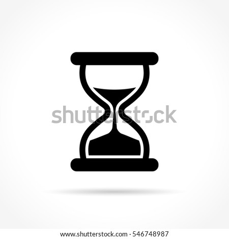Illustration of hourglass icon on white background