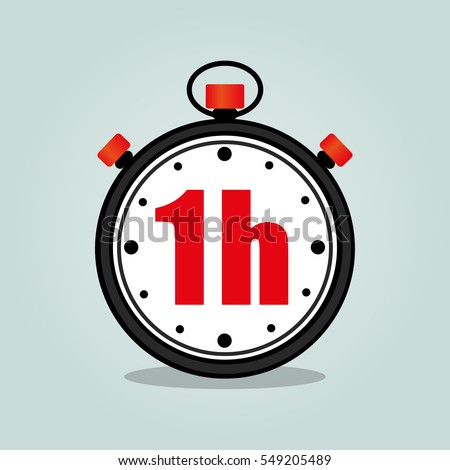 Illustration of one hour stopwatch isolated icon