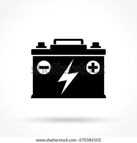 Illustration of car battery icon on white background