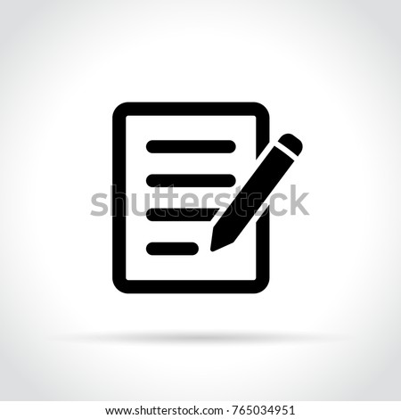 Illustration of pencil with paper icon