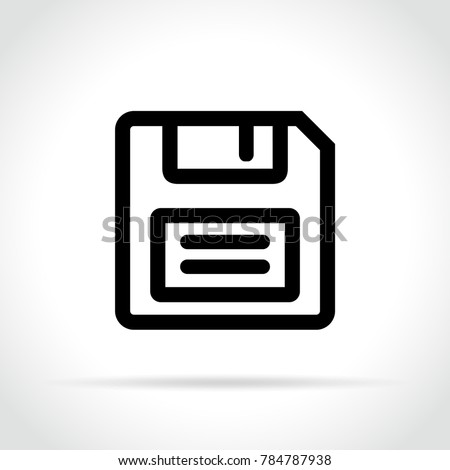 Illustration of floppy disk icon on white background