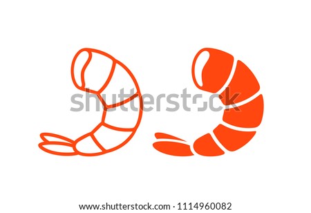Shrimp logo. Isolated shrimp on white background. Seafood

