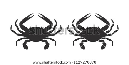 Crab silhouette. Logo. Isolated crab on white background