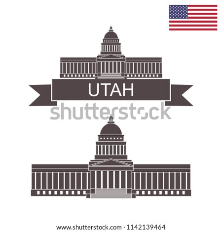 State of Utah. Utah State Capitol. Salt Lake City. EPS 10. Vector illustration